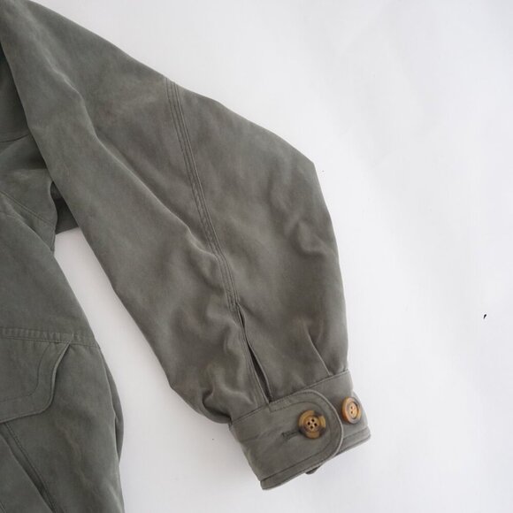 Vintage '90S Barracuda Olive Green Jackson Style Zip Up Farmer Jacket Medium - Picture 5 of 11